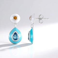Orecchini in argento con Topazio Blu Svizzero