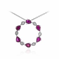 14K AAA Mozambique Ruby Gold Necklace (CIRARI)