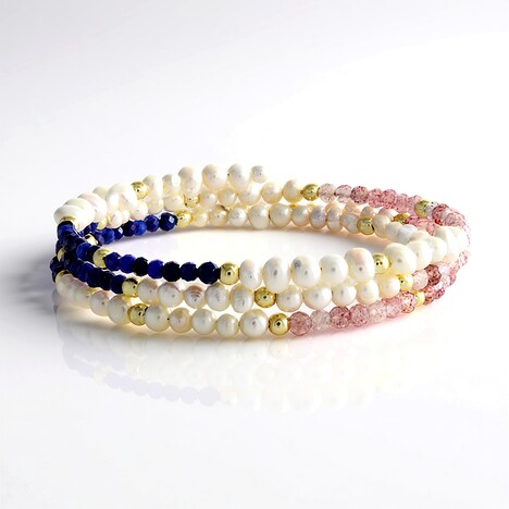 Bracciale in acciaio con Lapislazzuli (Riya)