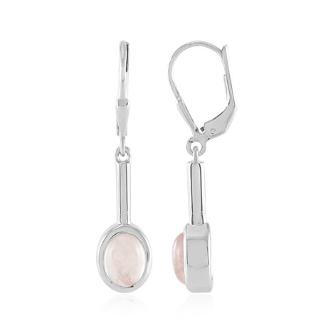 Pendientes en plata con Cuarzo rosa (MONOSONO COLLECTION)