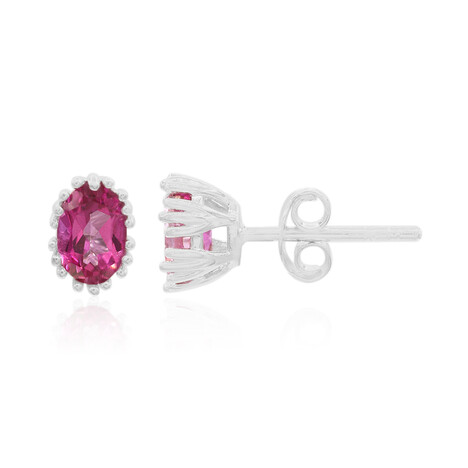 Boucles d'oreilles en argent et Topaze rose