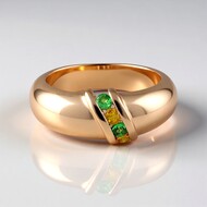 Anello in argento con Tsavorite della Tanzania (Adela Silber)
