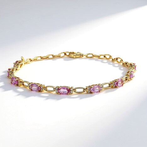 Bracciale in oro con Zaffiro Rosa (CIRARI)