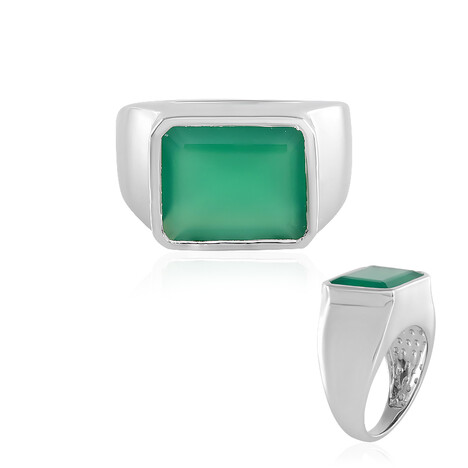 Grüner Onyx-Silberring