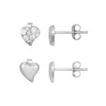 Zilveren oorbellen met zirkonen (Adela Silber)