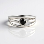 Anello in argento con Diamante Nero (de Melo Essence)