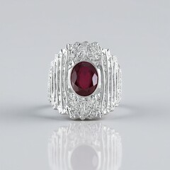 Anello in argento con Rubino del Madagascar (de Melo Essence)