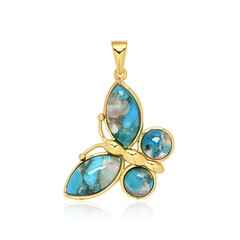 Zilveren hanger met Turquoise mozaïeken