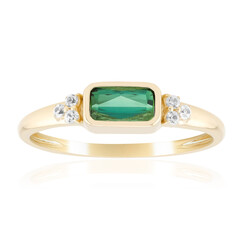 Anello in oro con Tormalina Verde Brasiliana