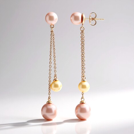 Orecchini in argento con Perla Ming Porpora (TPC)