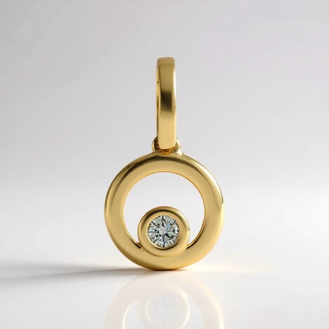 Pendentif en or et Diamant SI2 Bleu ciel