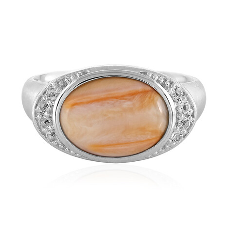 Orange Stachelauster-Silberring