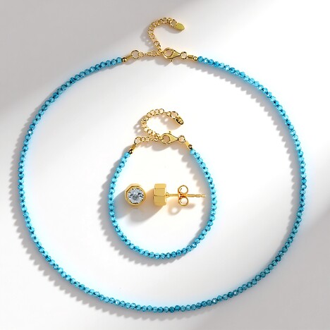 Parure in argento con Topazio Blu Cielo