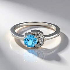 Anello in argento con Topazio Blu Svizzero