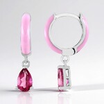 Boucles d'oreilles en argent et Topaze rose
