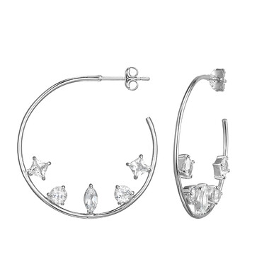 Orecchini in argento con Topazio Bianco