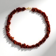 Roter Jaspis-Silberhalskette