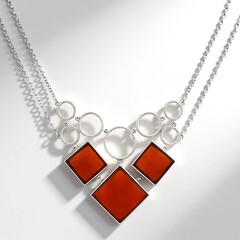 Collana in argento con Agata Arancione