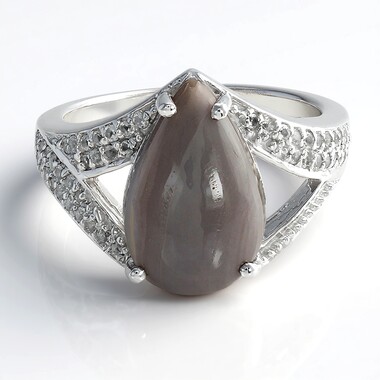 Anello in argento con Agata Botswana