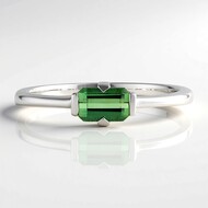 Benedito Green Tourmaline Silver Ring