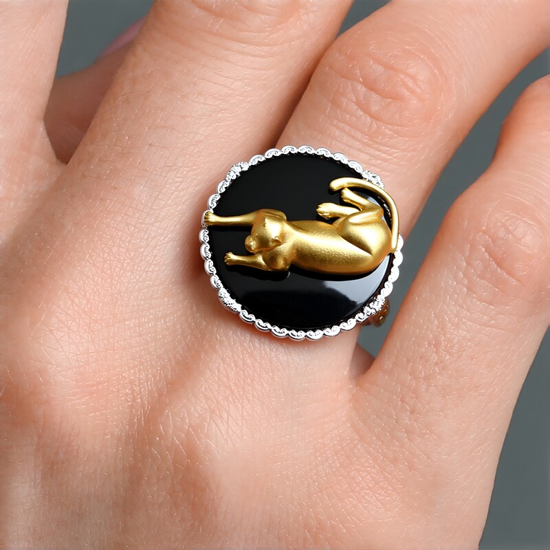 Anillo en plata con Ónix negro (Gems en Vogue)