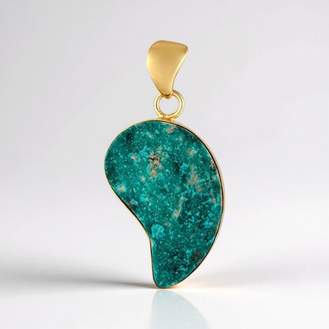 Pendentif en argent et Dioptase (Bali Barong)