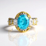 Paraibafarbener Topas-Silberring (Gems en Vogue)