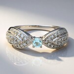 Anello in argento con Acquamarina Brasiliana