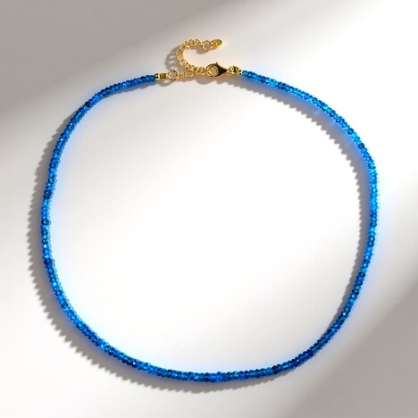 Collier en argent et Apatite bleu néon