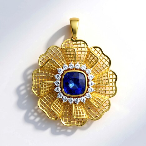 Ciondolo in oro con Tanzanite AAA (Ornaments by de Melo)