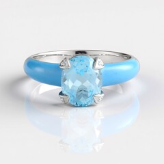 Zilveren ring met een hemel-blauwe topaas
