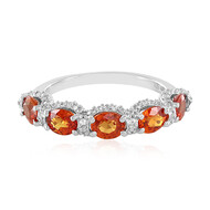 Padparadscha-Saphir-Silberring