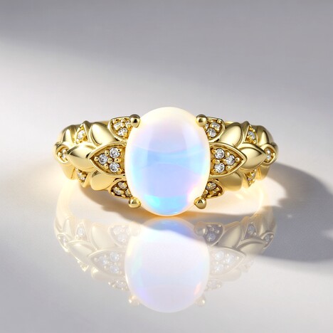 Anello in oro con Opale di Welo AAA (de Melo)