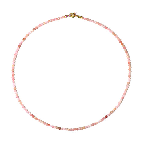 Pinkfarbener Opal-Silberhalskette