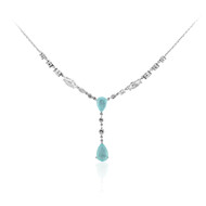 Blauer Pastell-Quarz-Silbercollier