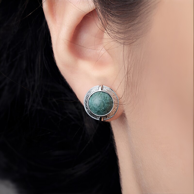 Orecchini in argento con Fuchsite (dagen)