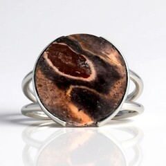 Anello in argento con Diaspro Batik (Bali Barong)