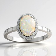 Bague en argent et Opale d'Australie