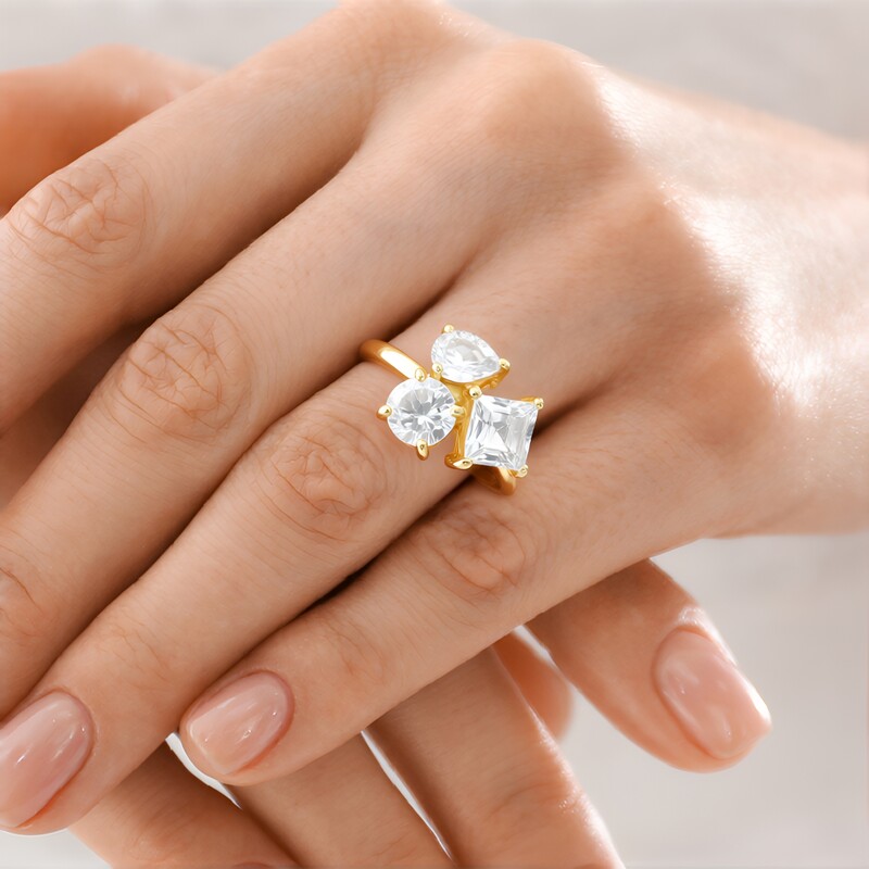 Weißer Topas-Silberring