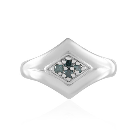 Anello in argento con Diamante Blu I2