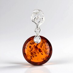 Ciondolo in argento con Ambra Baltica Cognac (dagen)