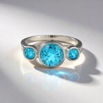Anello in argento con Topazio Paraiba