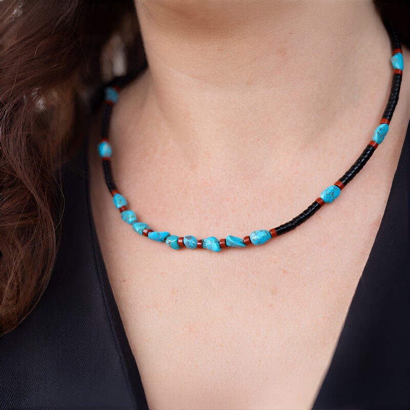 Collier en argent et Turquoise