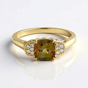 9K Unheated Yellow Tanzanite Gold Ring (Adela Gold)