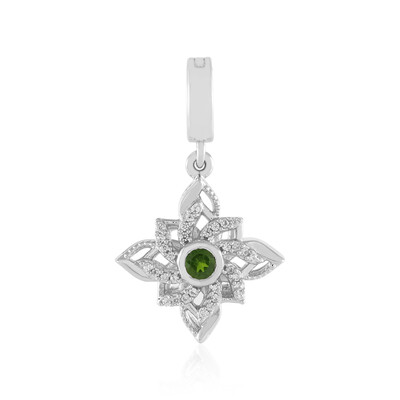 Ciondolo in argento con Diopside Russo