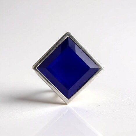 Ciondolo in argento con Calcedonio Blu (MONOSONO COLLECTION)