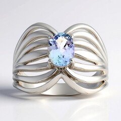 Anello in argento con Tanzanite (non riscaldata) (Pallanova)