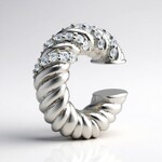 Orecchini a cerchio con clip in argento con Zircone