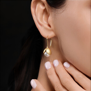 Pendientes en plata con Perla Akoya azul platino (TPC)