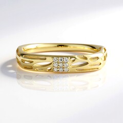 Anello in oro con Diamante Champagne I2